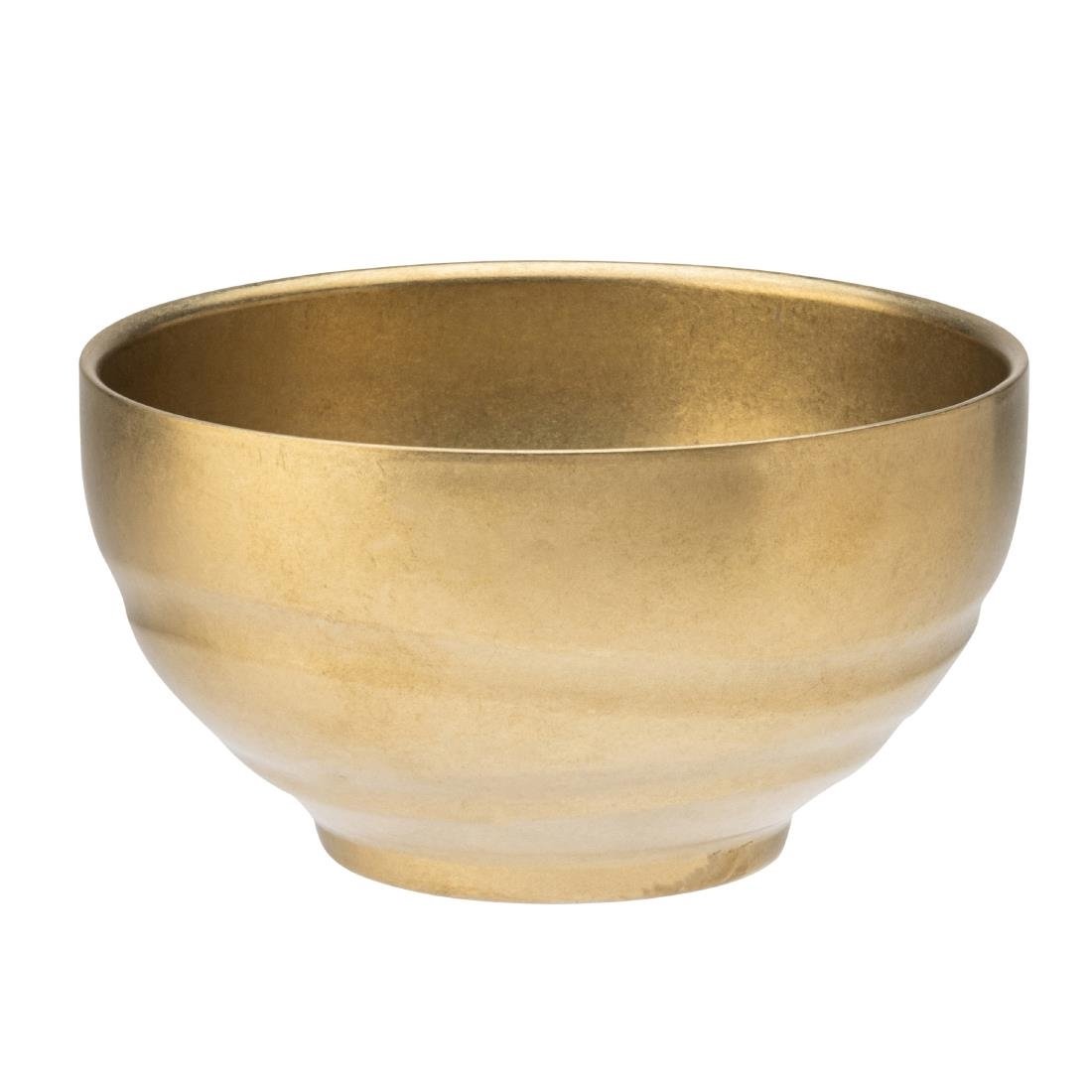 Utopia Artemis Double Walled Bowls Rumbled Gold 120mm 6 Pack (JM365)