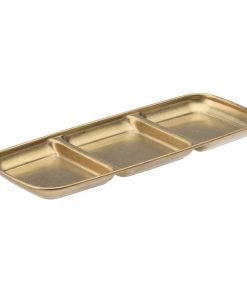 Utopia Artemis Triple Dip Trays Rumbled Gold 225x90mm 12 Pack (JM370)