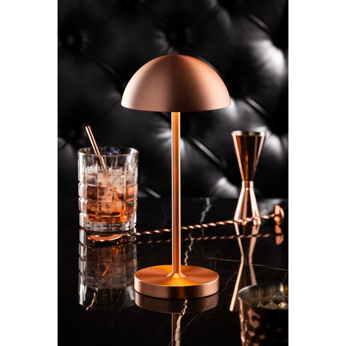Utopia Tonga LED Cordless Table Lamps Brushed Copper 260mm 6 Pack (JM451)