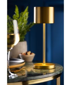 Utopia Tahiti LED Cordless Lamp Brushed Gold 260mm 6 Pack (JM453)