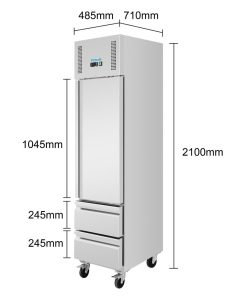 Polar G-Series Single Door and 2 Drawer Slimline GN Cabinet Freezer 180Ltr (UA116)