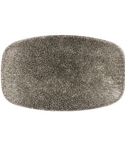 Churchill Studio Prints Raku Rectangular Plates Quartz Black 200mm 12 Pack (DE575)