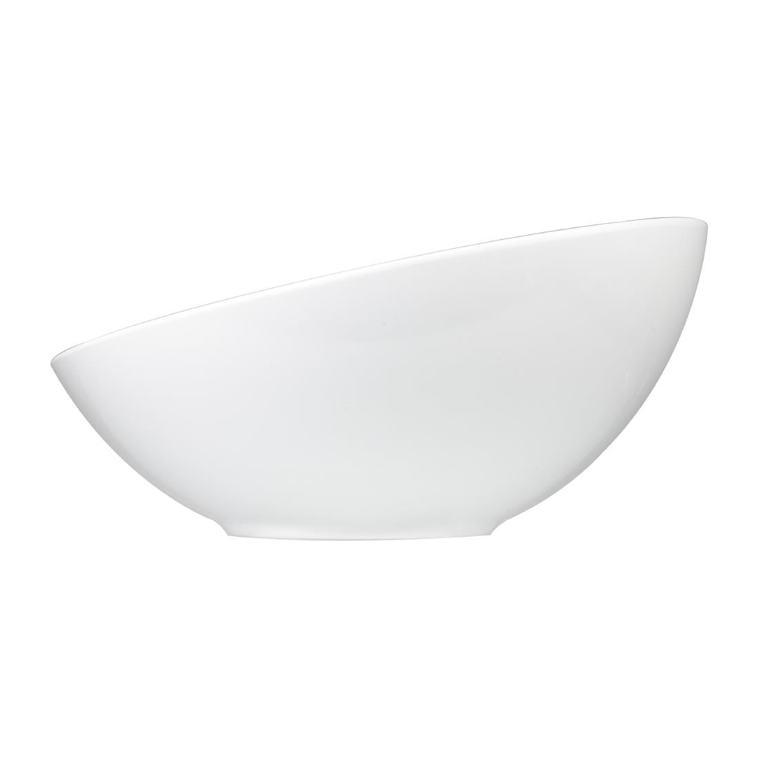 Churchill Melamine Tilted Buffet Bowls White 330x155mm 2 Pack (FF357)