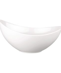 Churchill Melamine Tilted Buffet Bowls White 250x195mm 4 Pack (FF373)