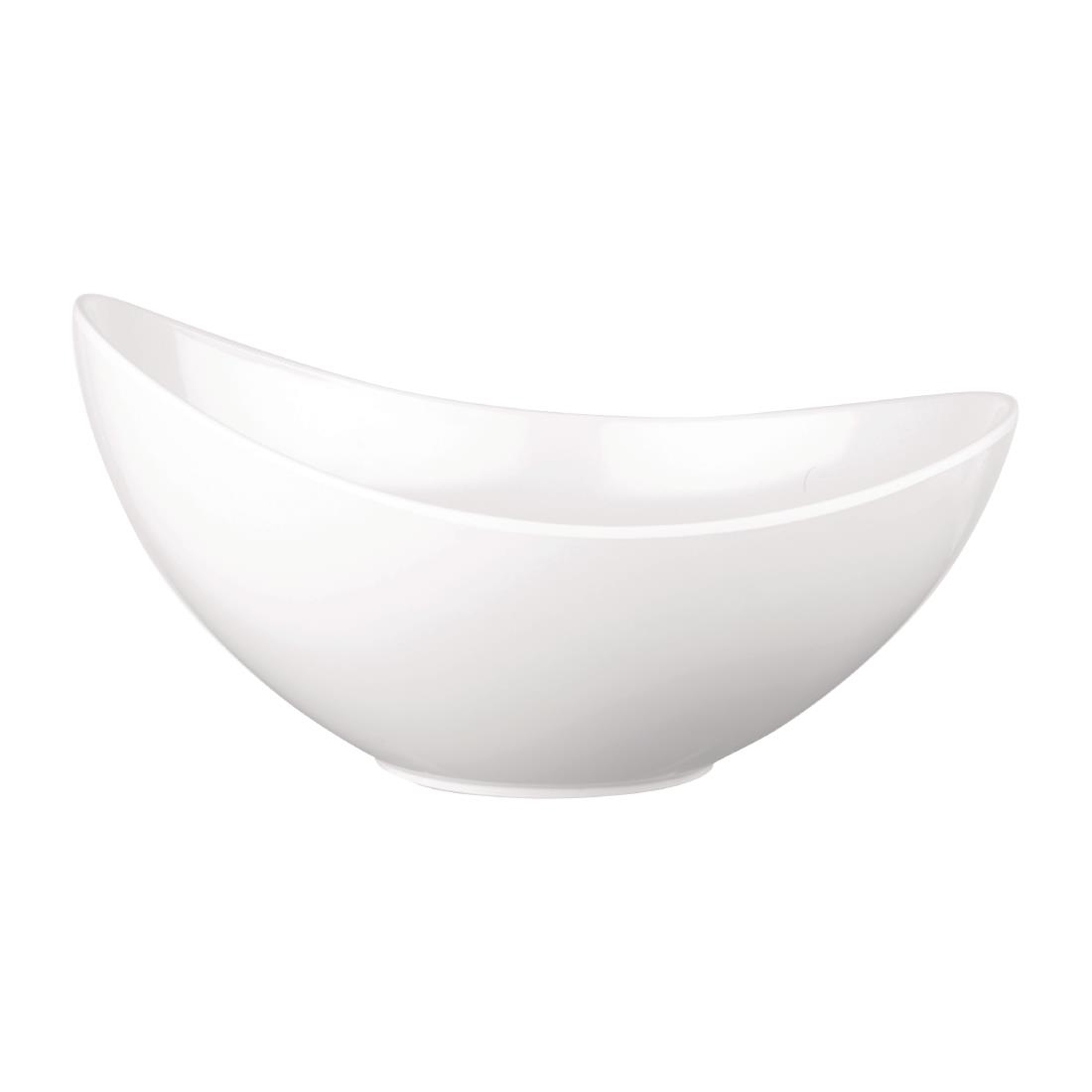 Churchill Melamine Tilted Buffet Bowls White 250x195mm 4 Pack (FF373)