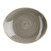 Churchill Stonecast Orbit Oval Coupe Plates Peppercorn Grey 192x160mm 12 Pack (FF675)