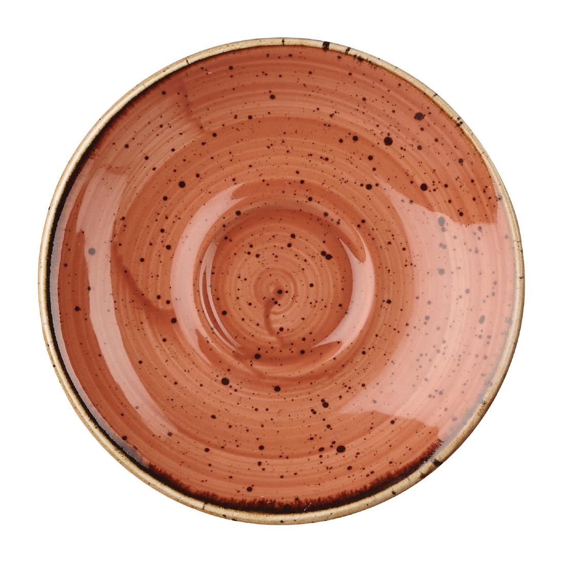 Churchill Stonecast Espresso Saucers Spiced Orange 118mm 12 Pack (FF683)