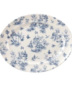 Churchill Vintage Prints Oval Plates Prague Toile 365x293mm 6 Pack (FF717)