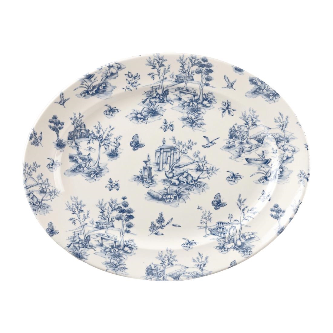 Churchill Vintage Prints Oval Plates Prague Toile 365x293mm 6 Pack (FF717)