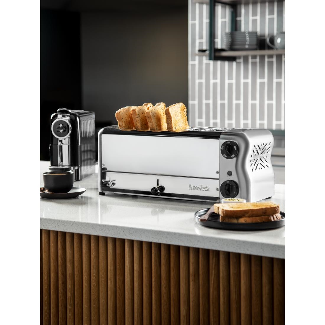 Rowlett Esprit 6 Slot Toaster with Sandwich Cages and Extra Duraheat Elements Chrome (HW915)