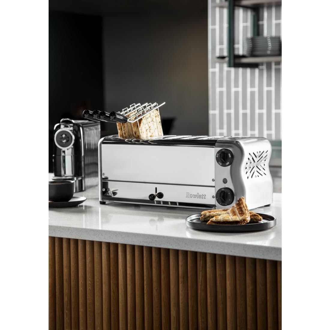 Rowlett Esprit 6 Slot Toaster with Sandwich Cages and Extra Duraheat Elements Chrome (HW915)