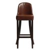 Kilsby Bar Chair in Dark Walnut with Bison Espresso Seat (HX894)