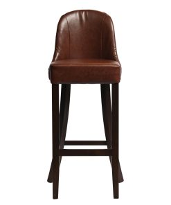 Kilsby Bar Chair in Dark Walnut with Bison Espresso Seat (HX894)