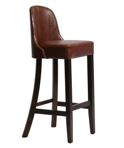 Kilsby Bar Chair in Dark Walnut with Bison Espresso Seat (HX894)