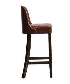 Kilsby Bar Chair in Dark Walnut with Bison Espresso Seat (HX894)