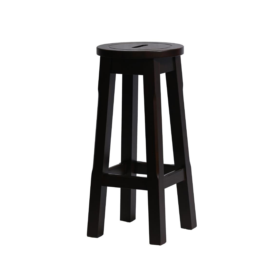 Wooden Top High Stool in Dark Walnut 2 Pack (HX908)