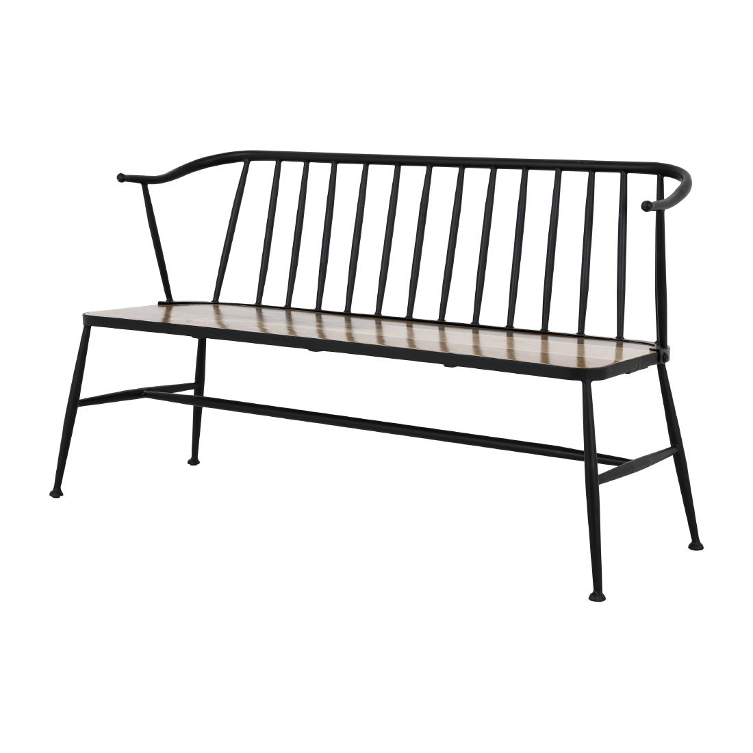 Bolero Alma Curved Back Slatted Bench (HZ825)