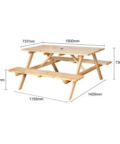 Bolero Elements Wooden Picnic Table and Bench Set 5ft (JB840)