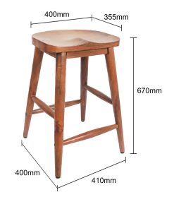 Bolero Halsbury Curved Mango Wood Stools 2 Pack (JB863)