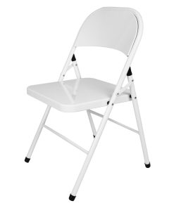Bolero Folding Metal Chairs White 4 Pack (JB870)