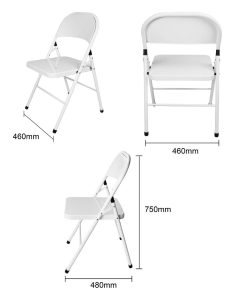 Bolero Folding Metal Chairs White 4 Pack (JB870)