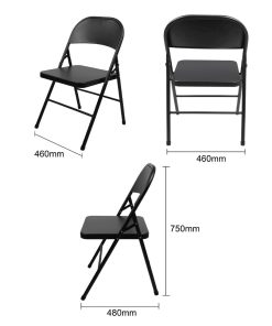 Bolero Folding Metal Chairs Black 4 Pack (JB871)