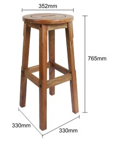 Bolero Harrington Classic Wooden Bar Stools 2 Pack (JC768)