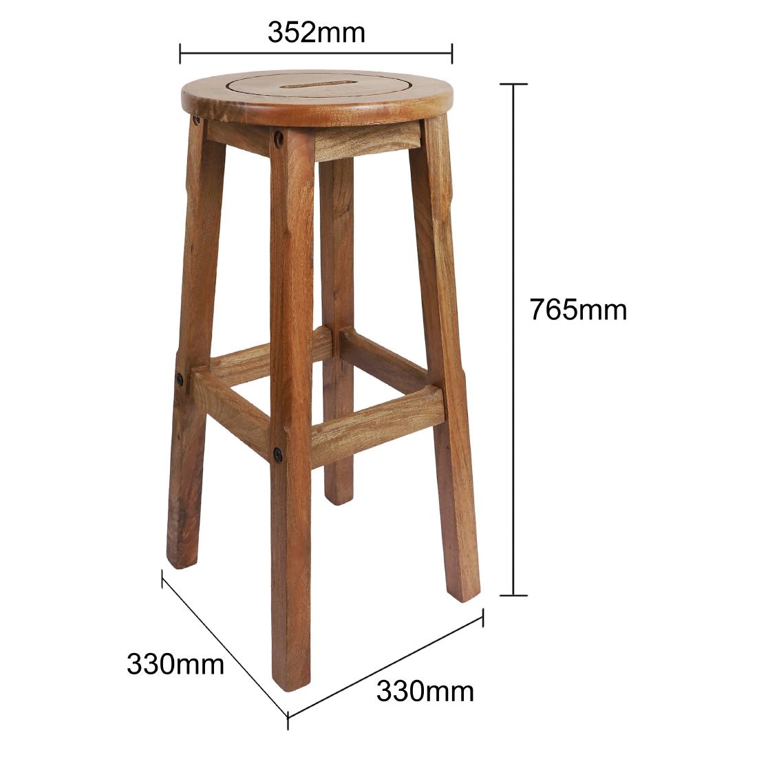 Bolero Harrington Classic Wooden Bar Stools 2 Pack (JC768)