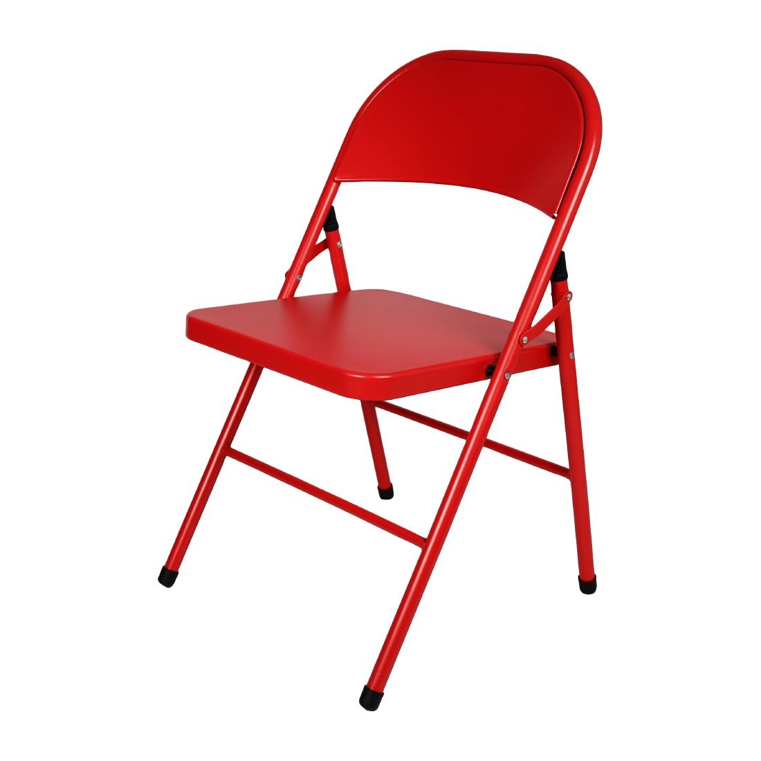 Bolero Folding Metal Chairs Red 4 Pack (JD498)
