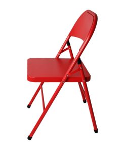 Bolero Folding Metal Chairs Red 4 Pack (JD498)