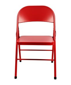 Bolero Folding Metal Chairs Red 4 Pack (JD498)