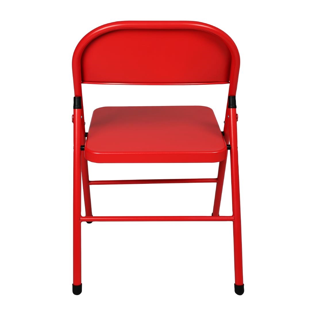 Bolero Folding Metal Chairs Red 4 Pack (JD498)