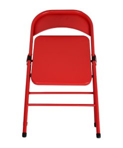 Bolero Folding Metal Chairs Red 4 Pack (JD498)