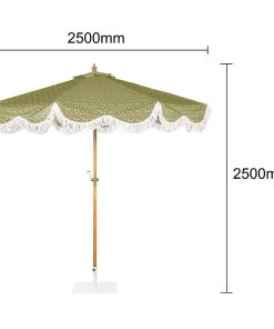 Bolero Sicily Round Parasol 2.5m Diameter Green Mix (JE965)