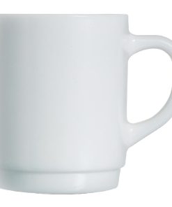 Arcoroc Opal Stackable Mugs White 305ml 6 Pack (JK956)