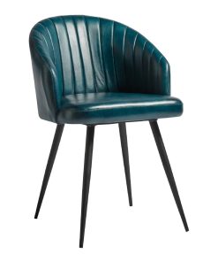 Brooklyn Leather Tub Chair Vintage Blue (JM472)