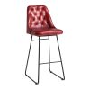 Harland Leather Bar Stool Vintage Red (JM477)