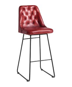 Harland Leather Bar Stool Vintage Red (JM477)