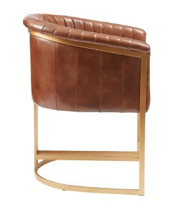 Nolan Leather Armchair Pecan Brown (JM478)