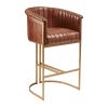 Nolan Leather Bar Stool Pecan Brown (JM479)