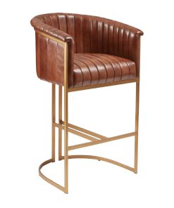 Nolan Leather Bar Stool Pecan Brown (JM479)