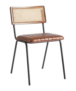 Savanna Leather Side Chair Pecan Brown (JM480)