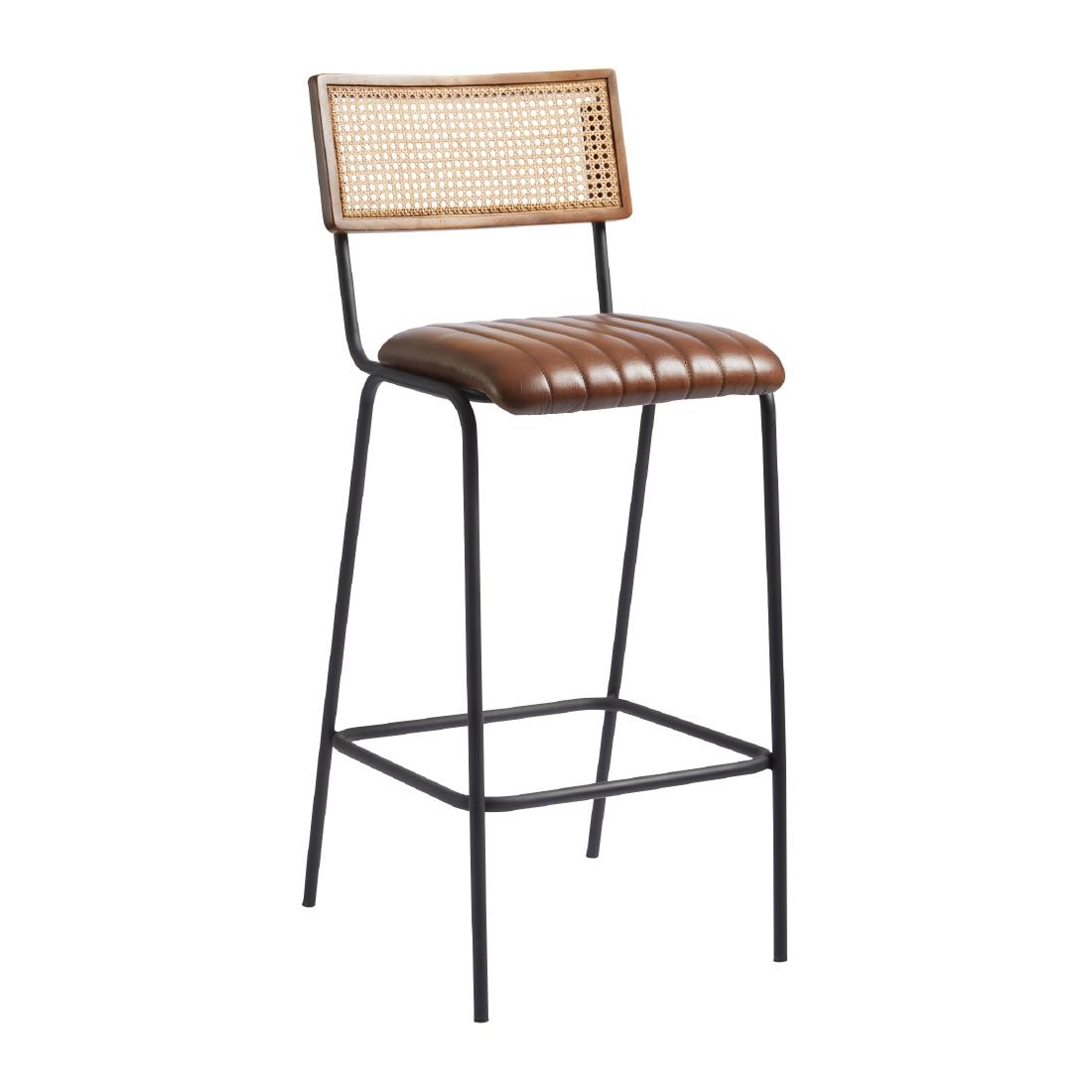 Savanna Leather Bar Stool Pecan Brown (JM481)