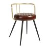 Aulenti Leather Low Cocktail Stool Claret Red (JM482)
