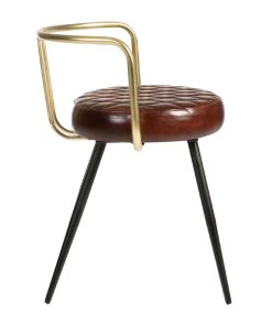 Aulenti Leather Low Cocktail Stool Claret Red (JM482)