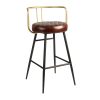 Aulenti Leather Bar Height Cocktail Stool Claret Red (JM483)