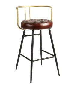 Aulenti Leather Bar Height Cocktail Stool Claret Red (JM483)