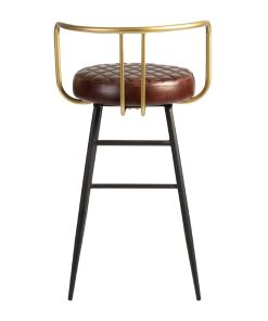 Aulenti Leather Bar Height Cocktail Stool Claret Red (JM483)