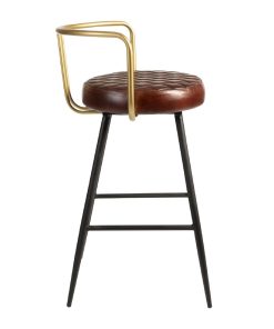 Aulenti Leather Bar Height Cocktail Stool Claret Red (JM483)