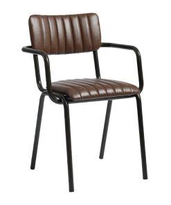 Tavo Stacking Ribbed Armchair Vintage Brown (JM484)